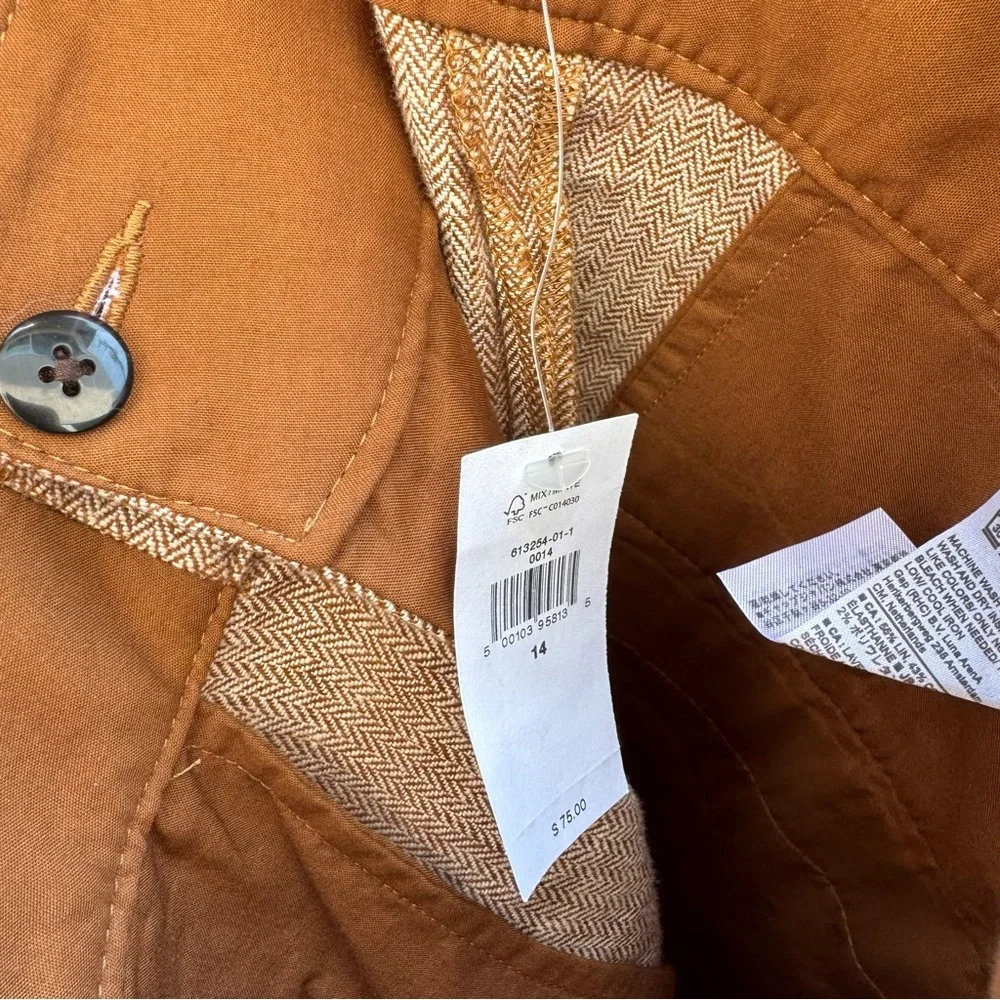 Banana Republic Tan Cotton & Linen Shorts Size 14